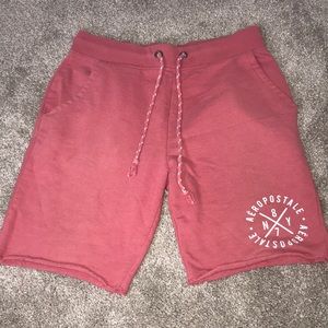 Pink jogger shorts